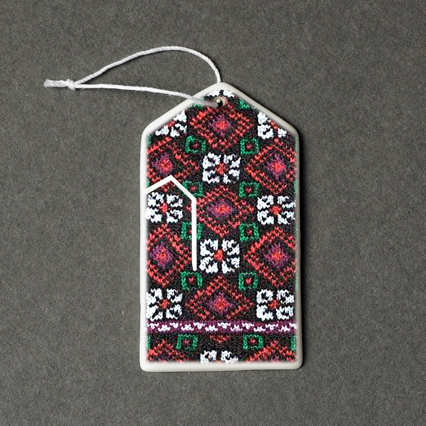 Porcelain Decorations For Christmas Trees - Gloves With Print