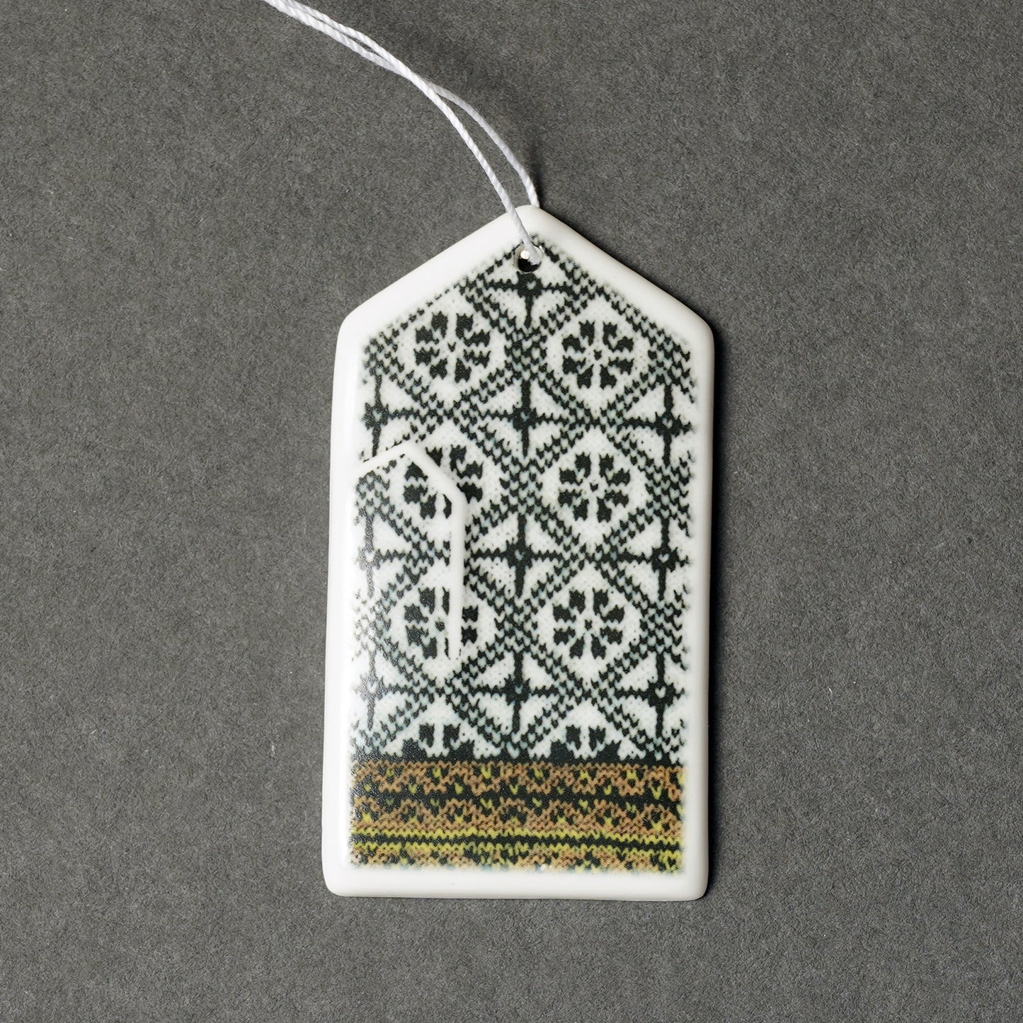 Porcelain Decorations For Christmas Trees - Gloves With Print