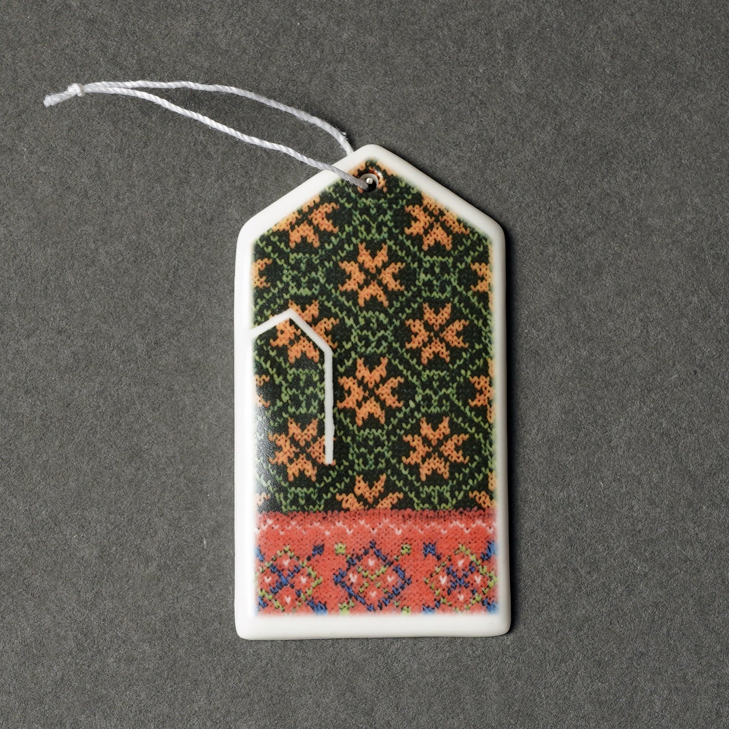 Porcelain Decorations For Christmas Trees - Gloves With Print
