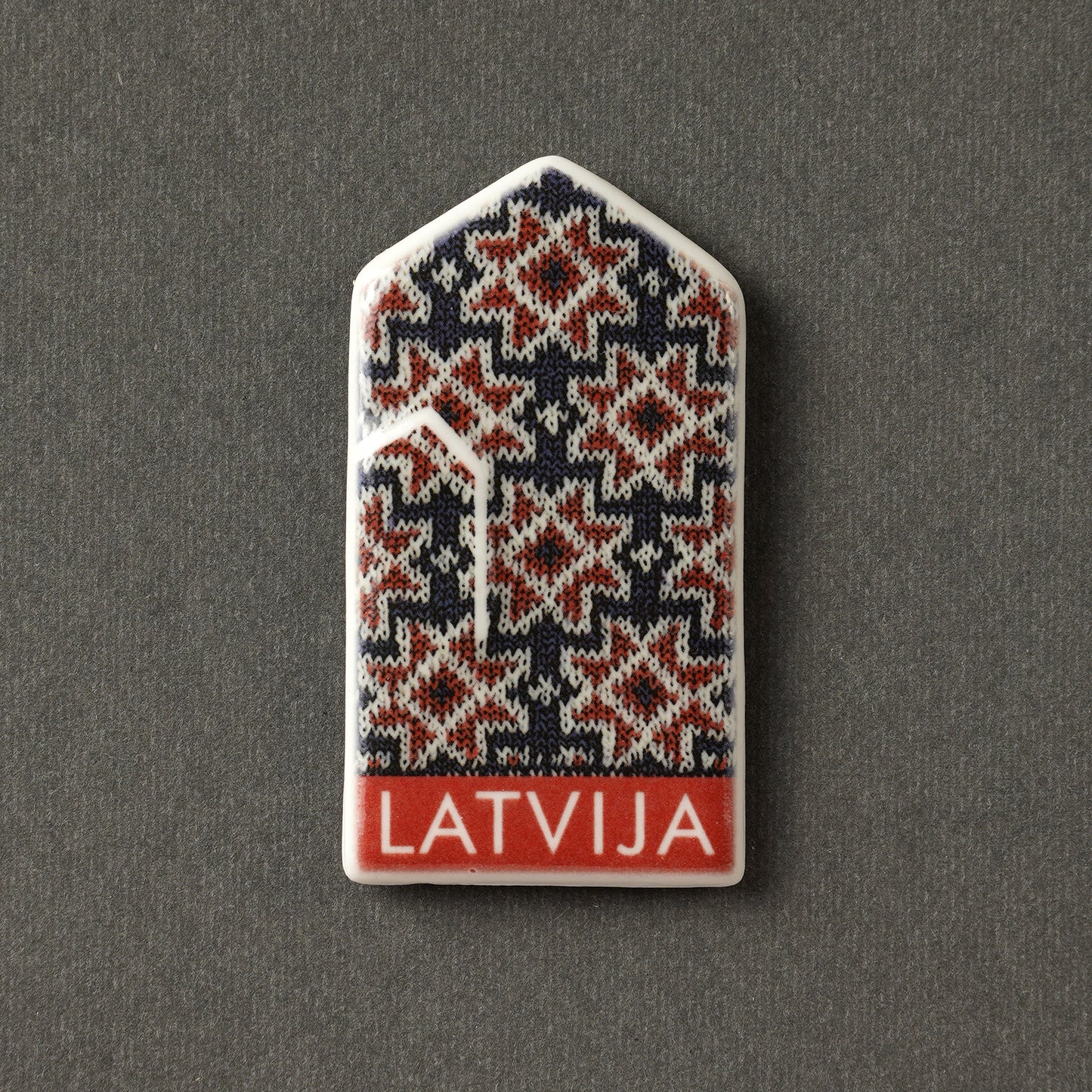 Porcelain Magnet - Gloves With Print + LATVIJA