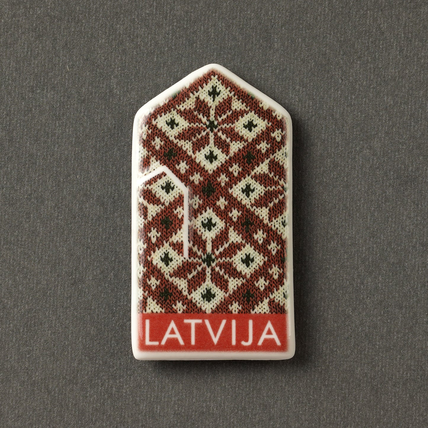 Porcelain Magnet - Gloves With Print + LATVIJA