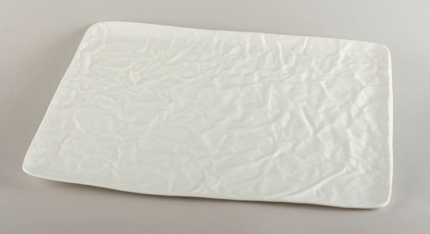 Porcelāna burzīts šķīvis/paplāte L