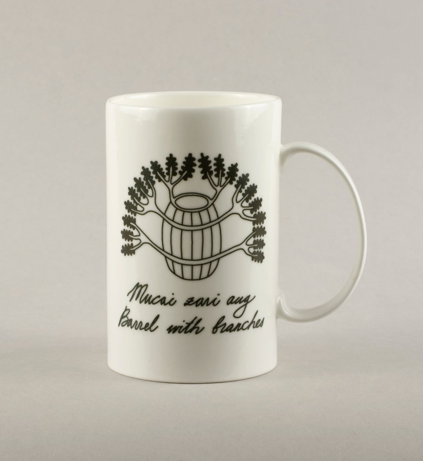 Barrel with branches. Medium Mug