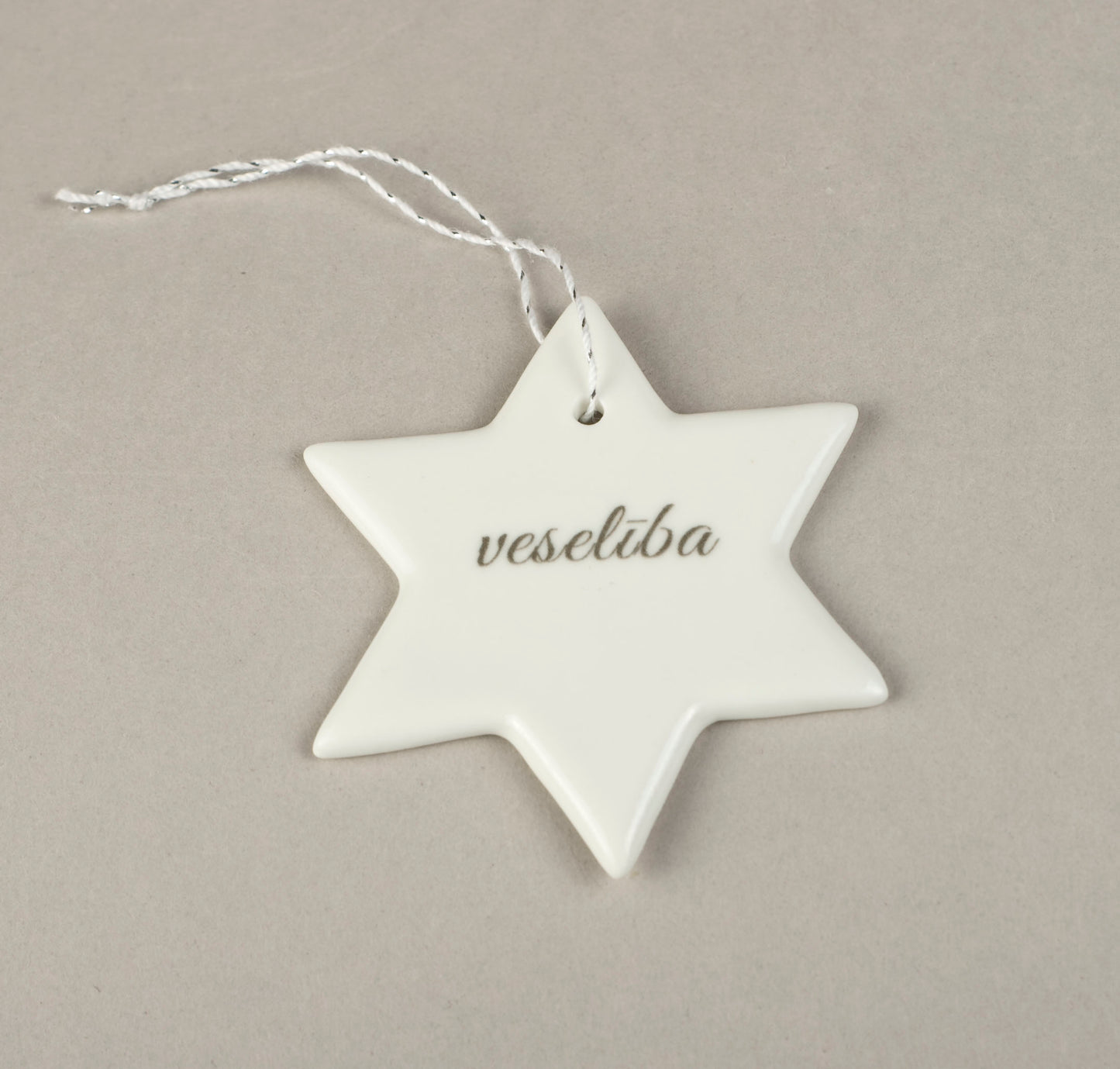 Porcelain Decorations For Christmas Trees - Star With Print