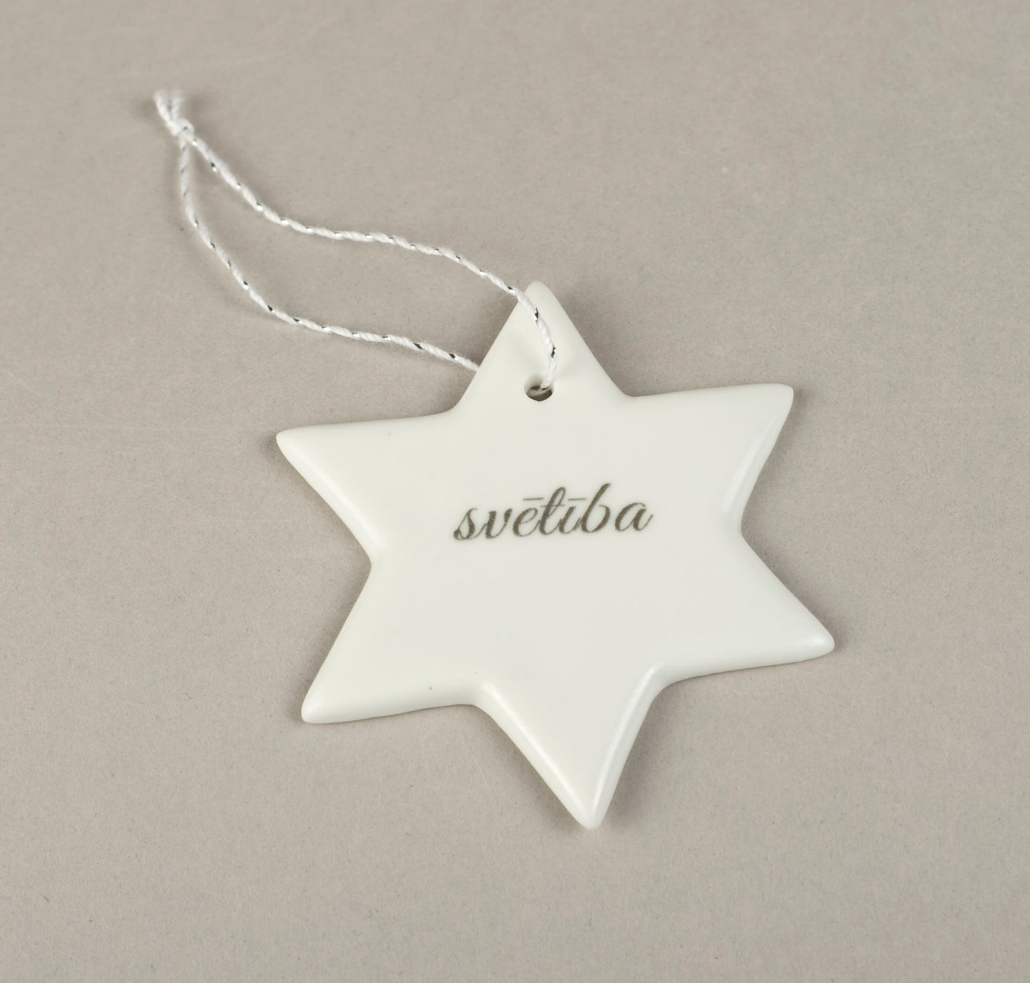 Porcelain Decorations For Christmas Trees - Star With Print