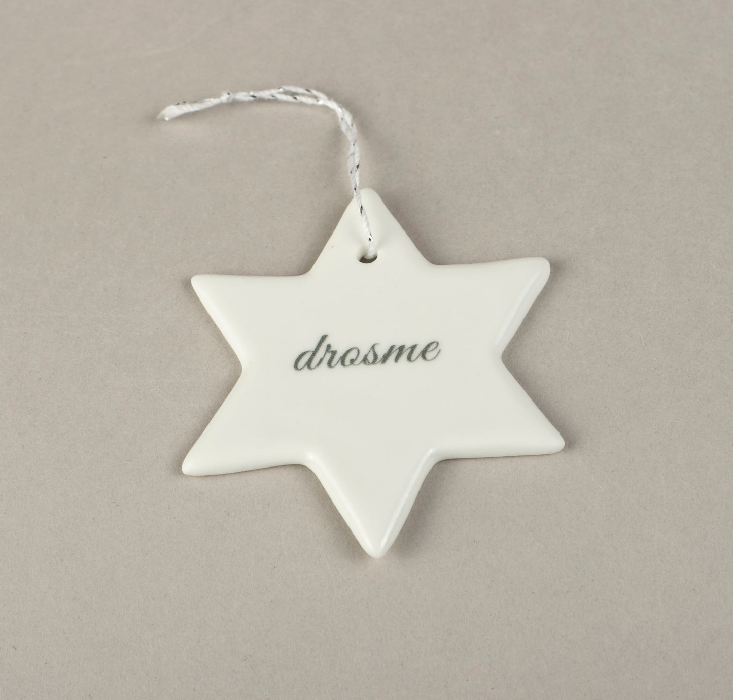 Porcelain Decorations For Christmas Trees - Star With Print