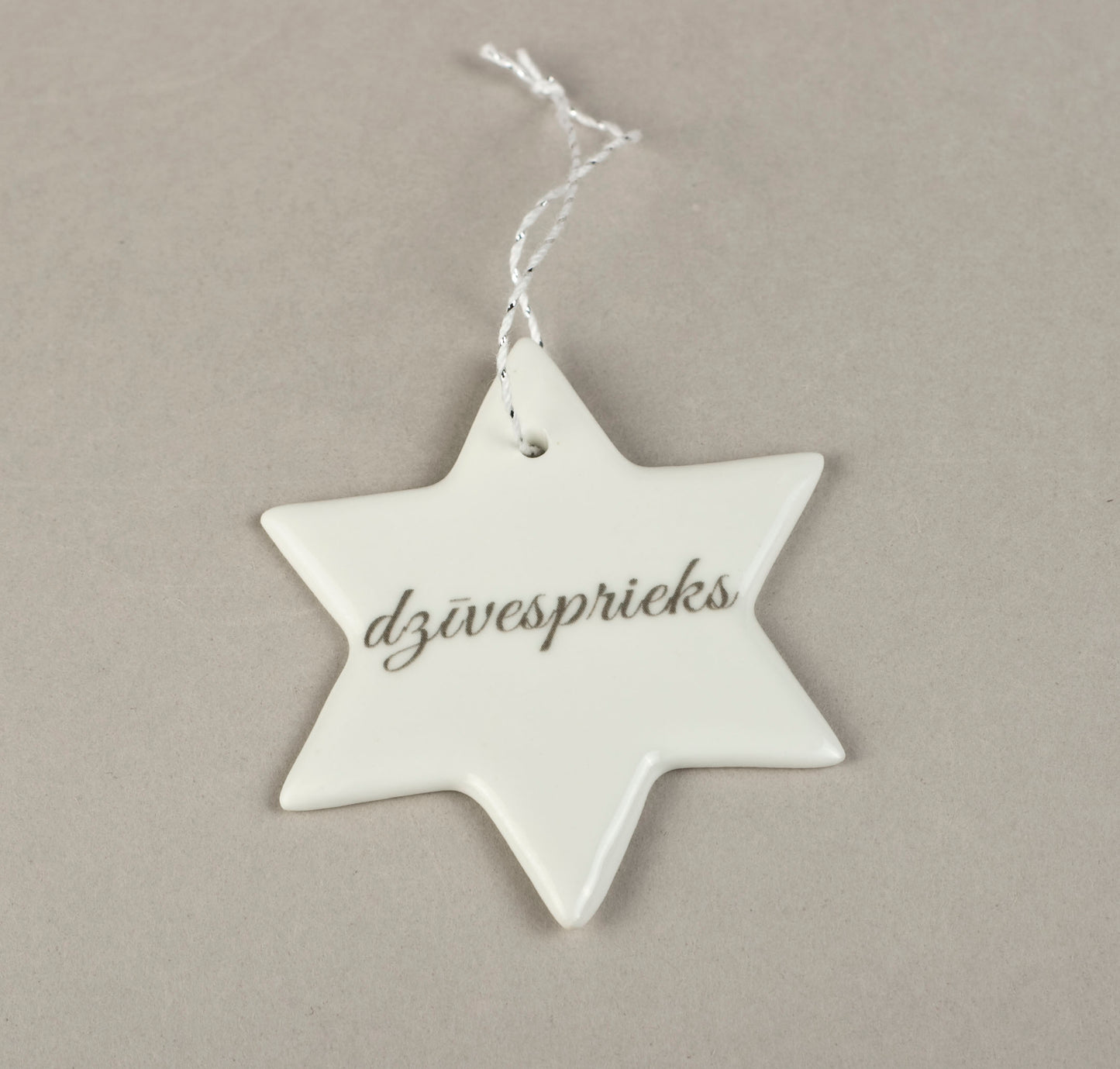 Porcelain Decorations For Christmas Trees - Star With Print