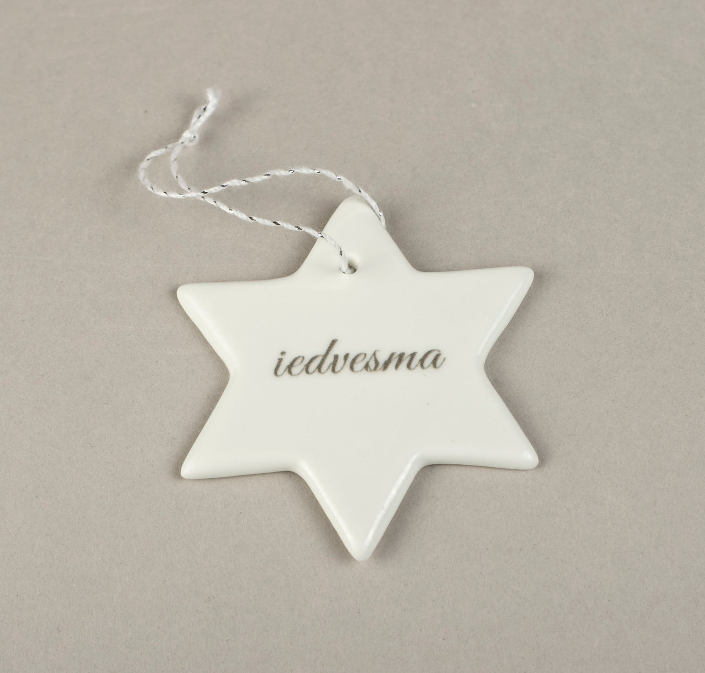 Porcelain Decorations For Christmas Trees - Star With Print