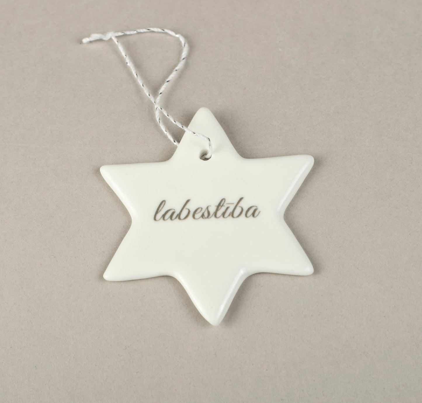 Porcelain Decorations For Christmas Trees - Star With Print