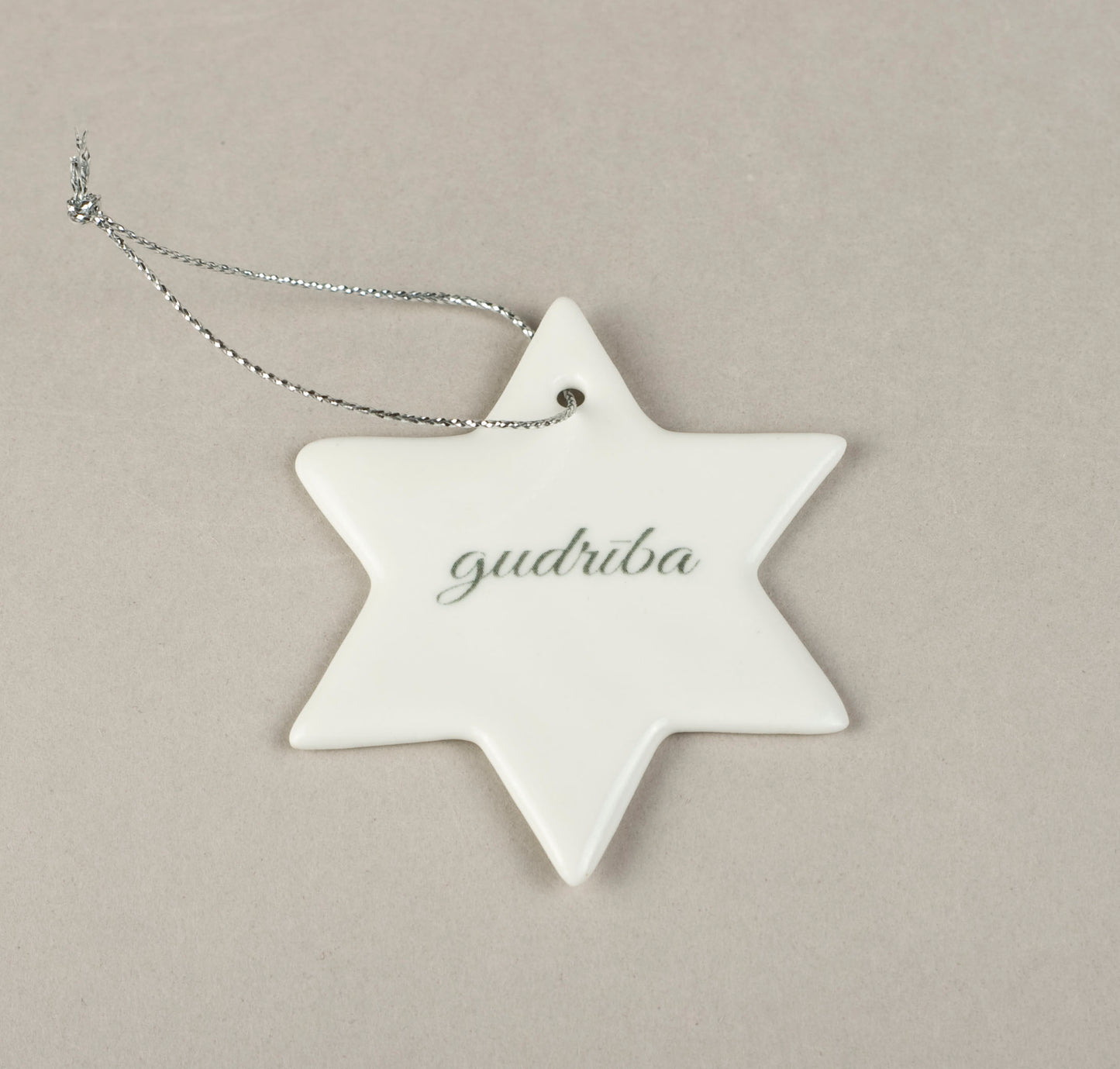 Porcelain Decorations For Christmas Trees - Star With Print