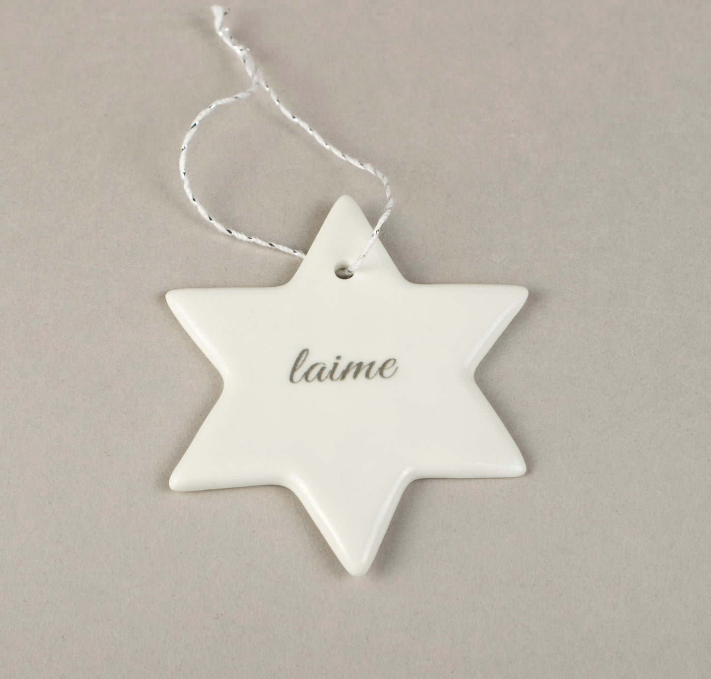 Porcelain Decorations For Christmas Trees - Star With Print