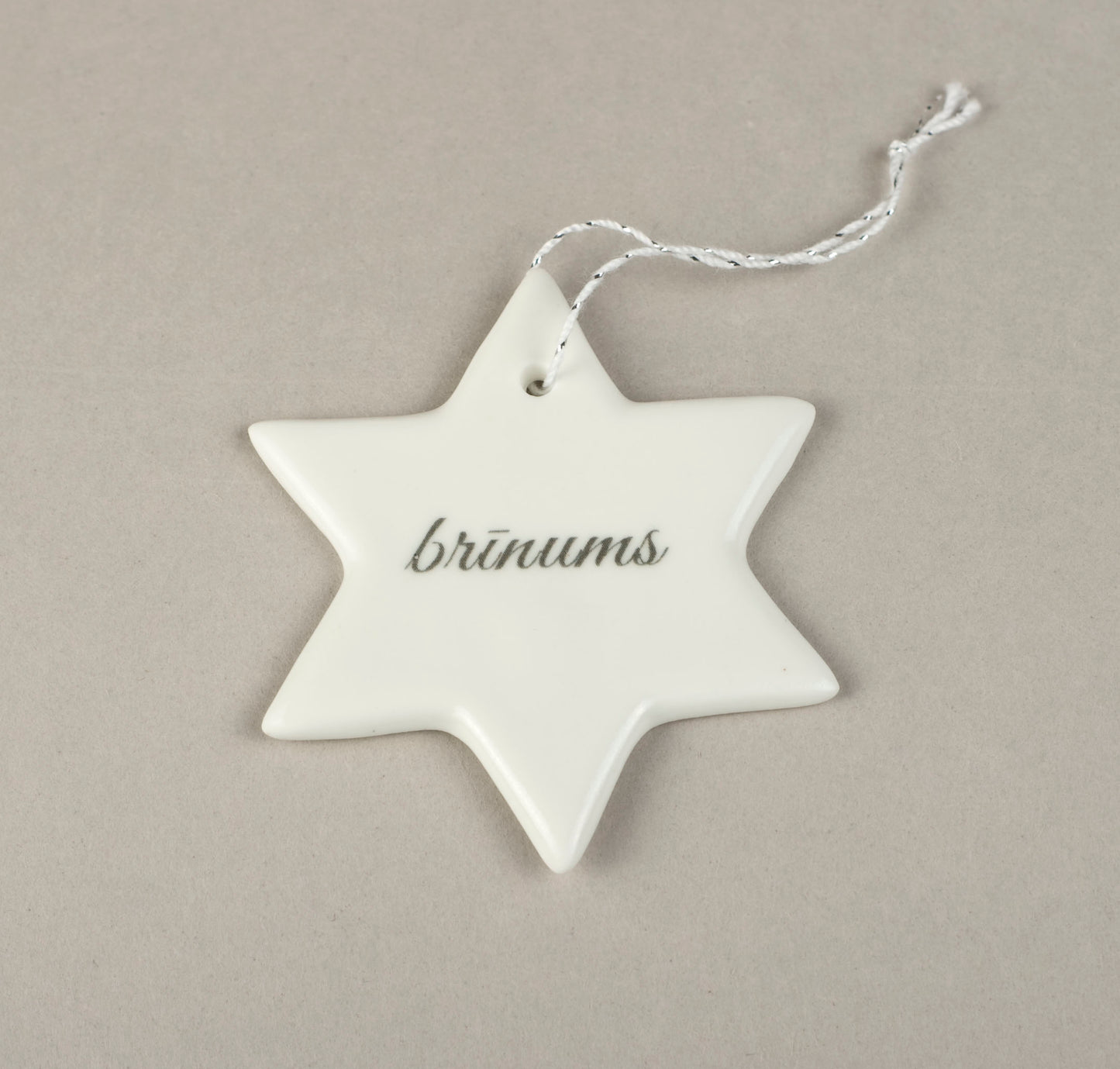 Porcelain Decorations For Christmas Trees - Star With Print