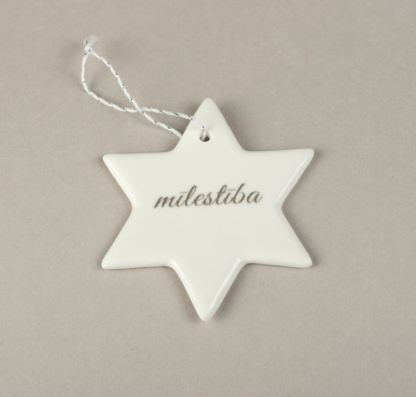 Porcelain Decorations For Christmas Trees - Star With Print