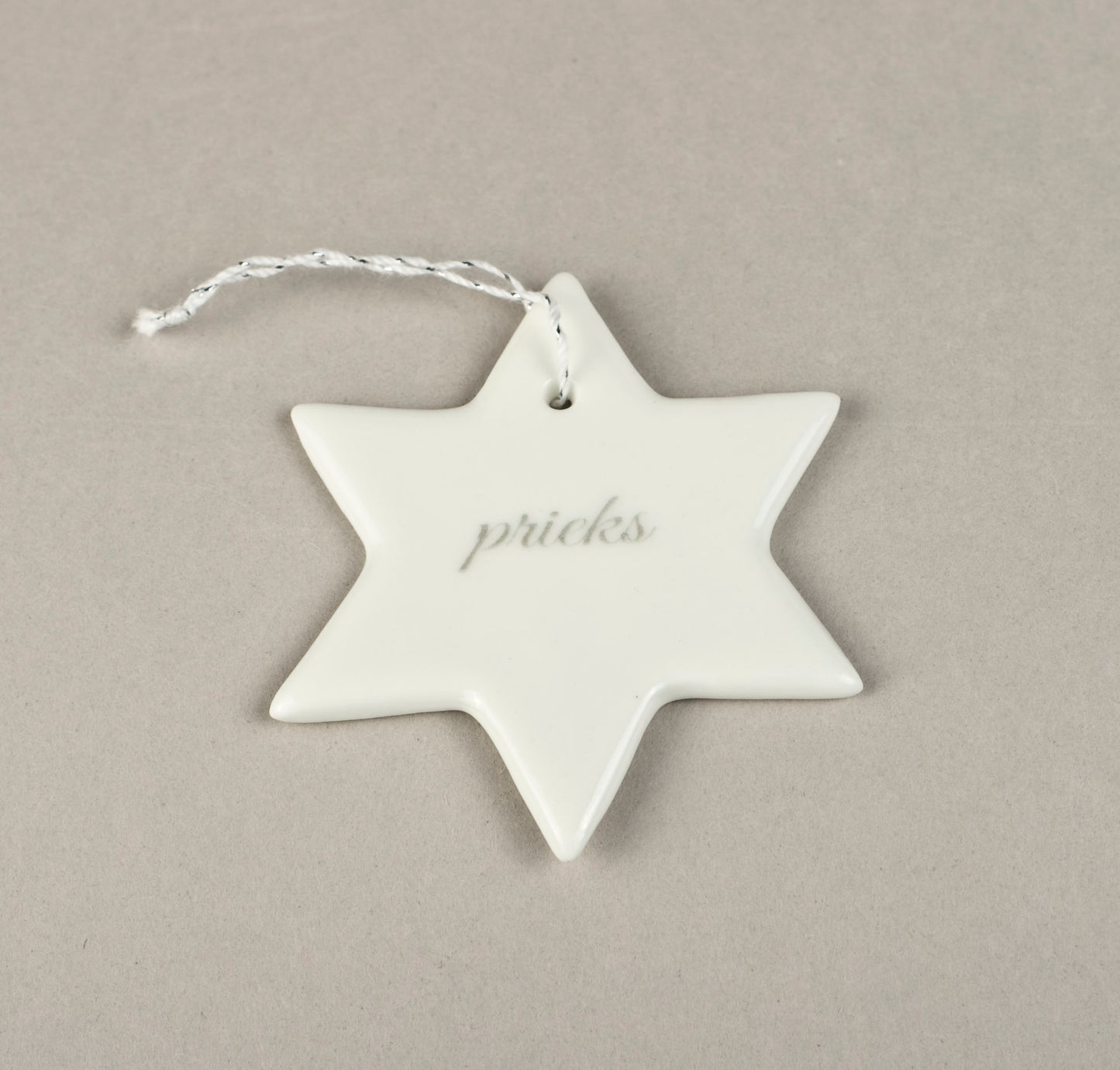 Porcelain Decorations For Christmas Trees - Star With Print
