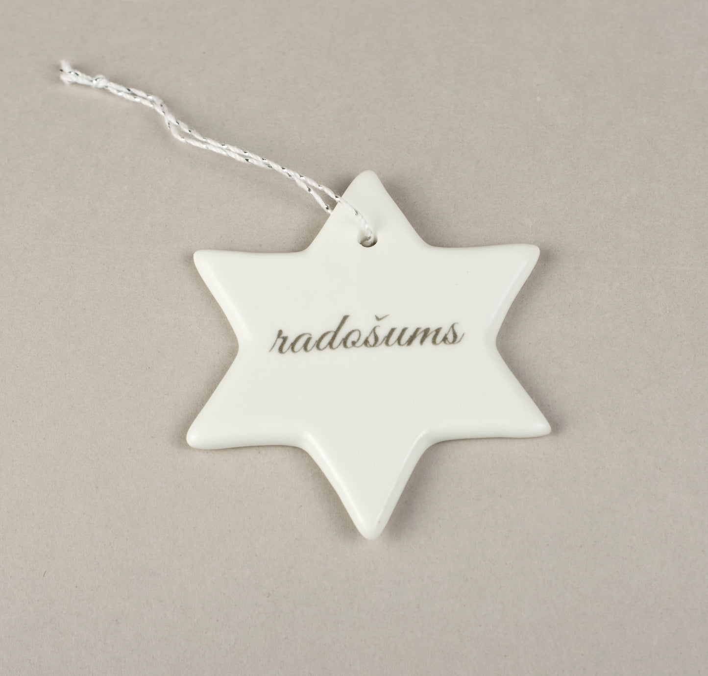 Porcelain Decorations For Christmas Trees - Star With Print