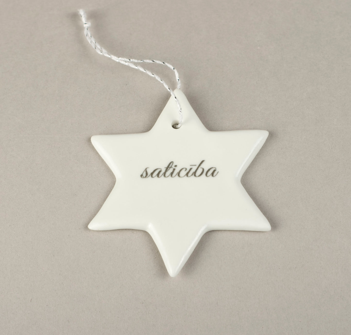 Porcelain Decorations For Christmas Trees - Star With Print