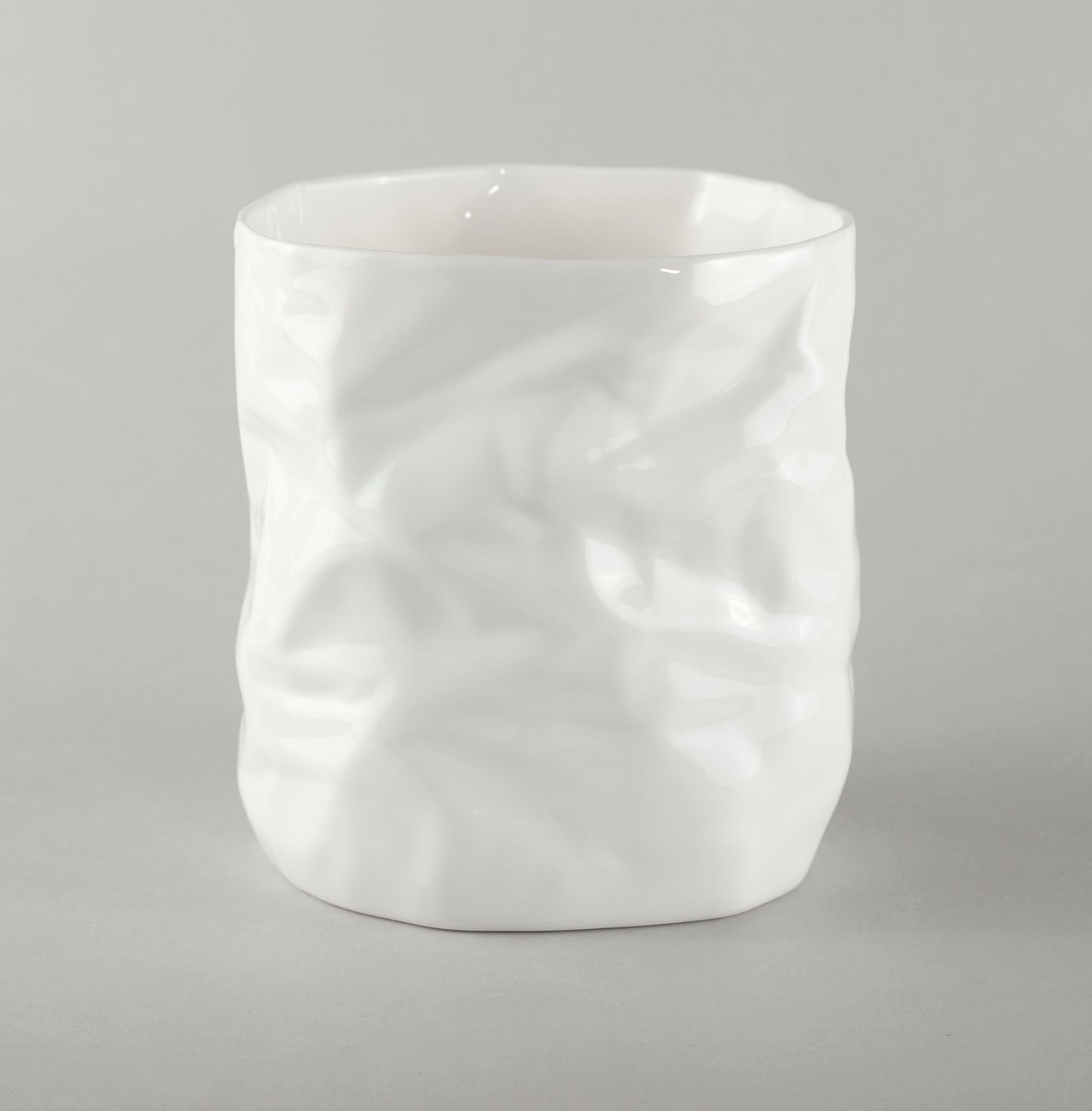 Porcelain Crumpled XXL Flowerpot