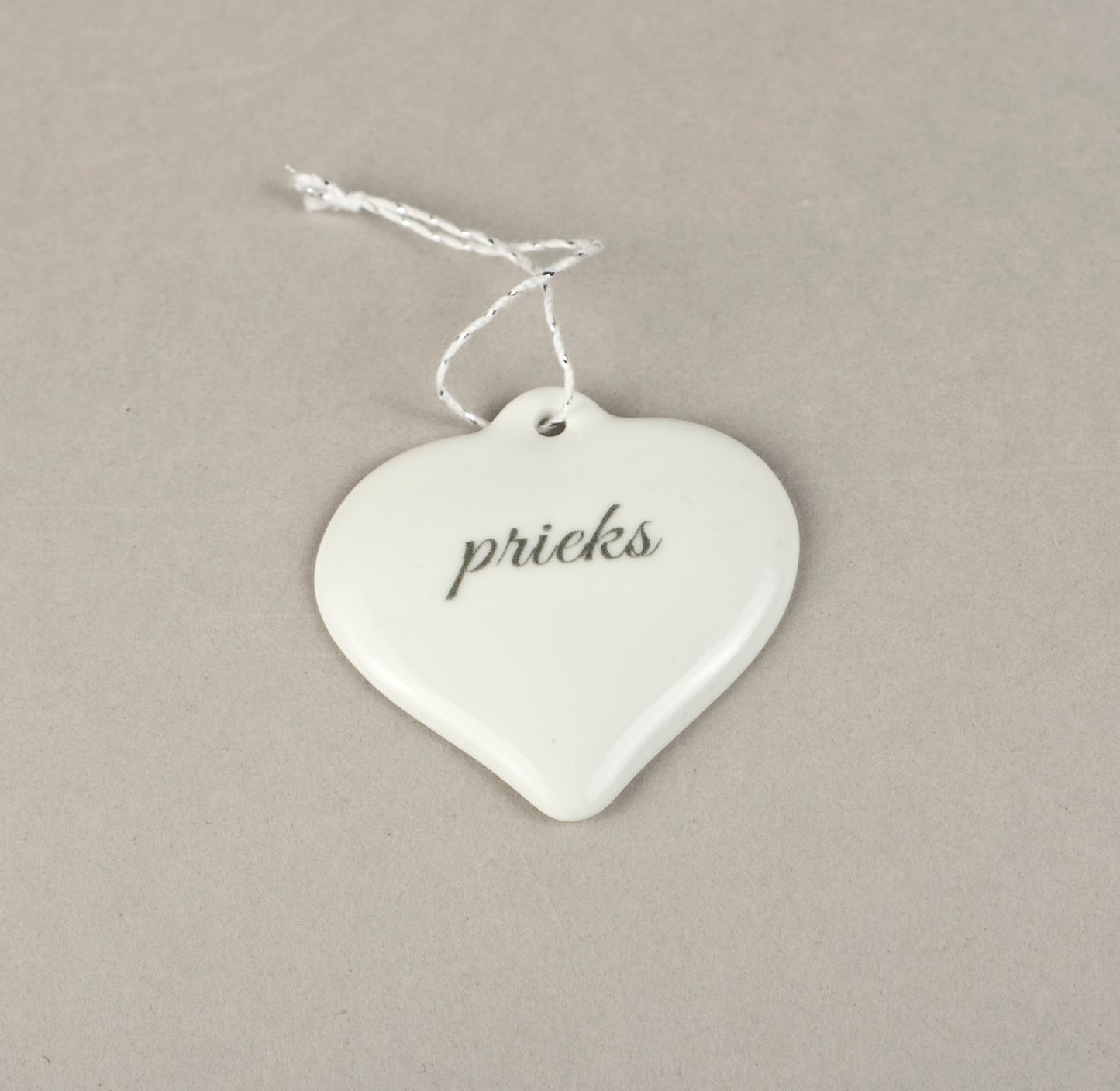 Porcelain Decorations For Christmas Trees - Heart With Print