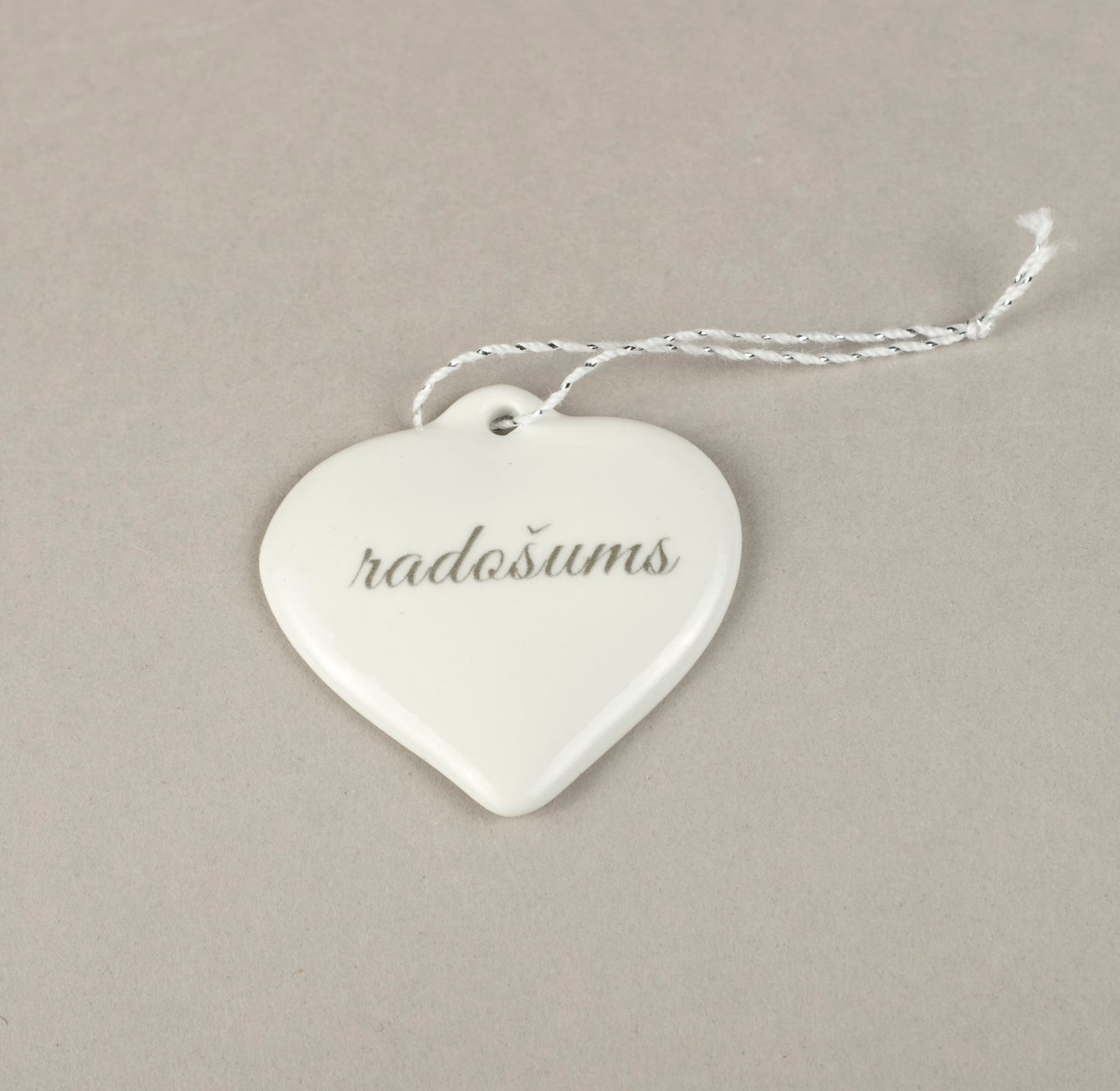 Porcelain Decorations For Christmas Trees - Heart With Print