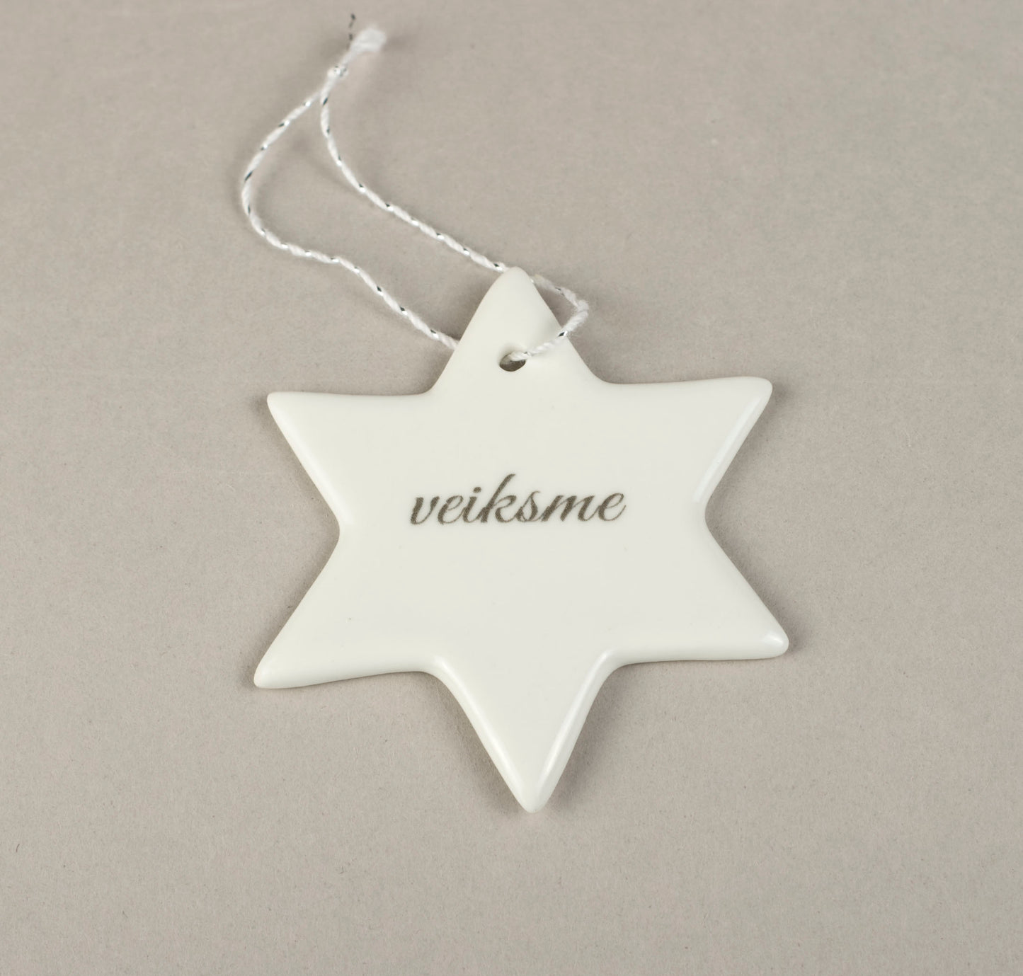 Porcelain Decorations For Christmas Trees - Star With Print
