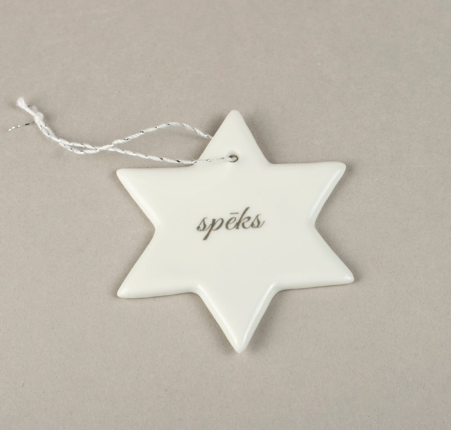 Porcelain Decorations For Christmas Trees - Star With Print
