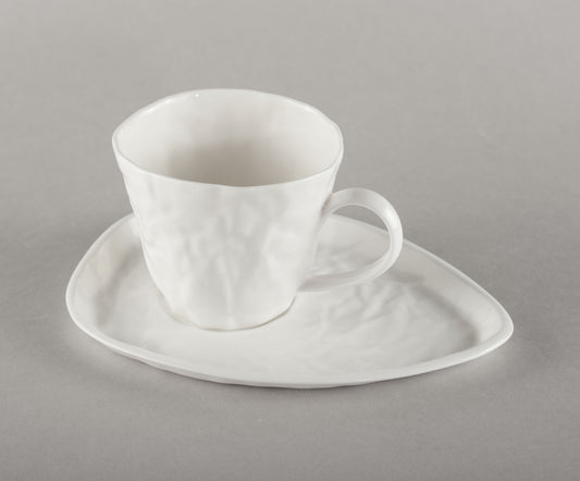 Porcelain Crumpled Espresso Co Mug Base (mug not included)
